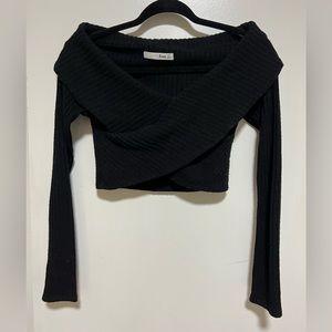Wilfred Off the Shoulder Black Sweater